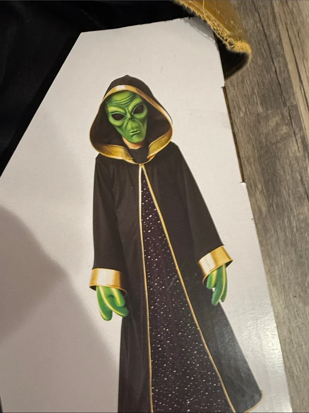 Alien Halloween Costume - Black, Gold & Purple (Size large 10/12)